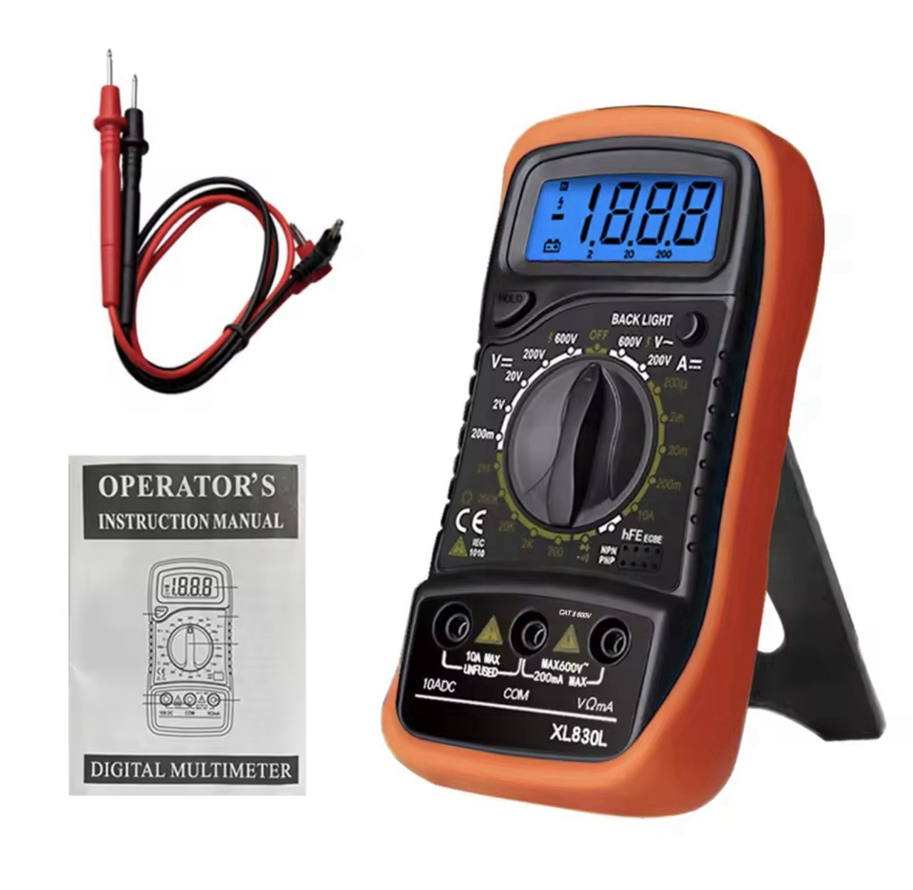 Digital Multimeter AC DC Voltmeter Ammeter Ohmmeter Volt Tester Meter XL830L USA
