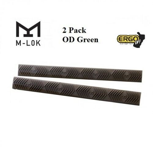 Ergo M-LOK WedgeLok Panels 4-Slot MLOK Rail Handguard Covers - OD Green - 2 Pack