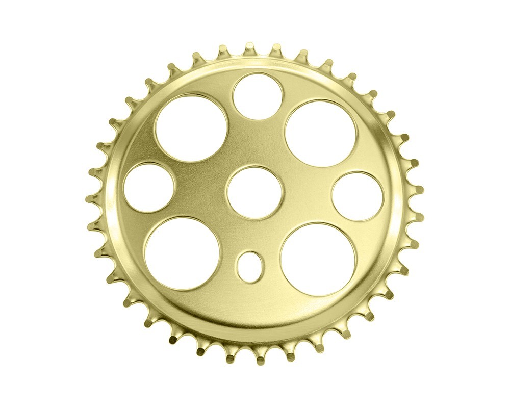 Lowrider Lucky 7 36T Chainring 1/2x1/8 Gold 1-Pc Crank Cruiser Bike Sprocket.