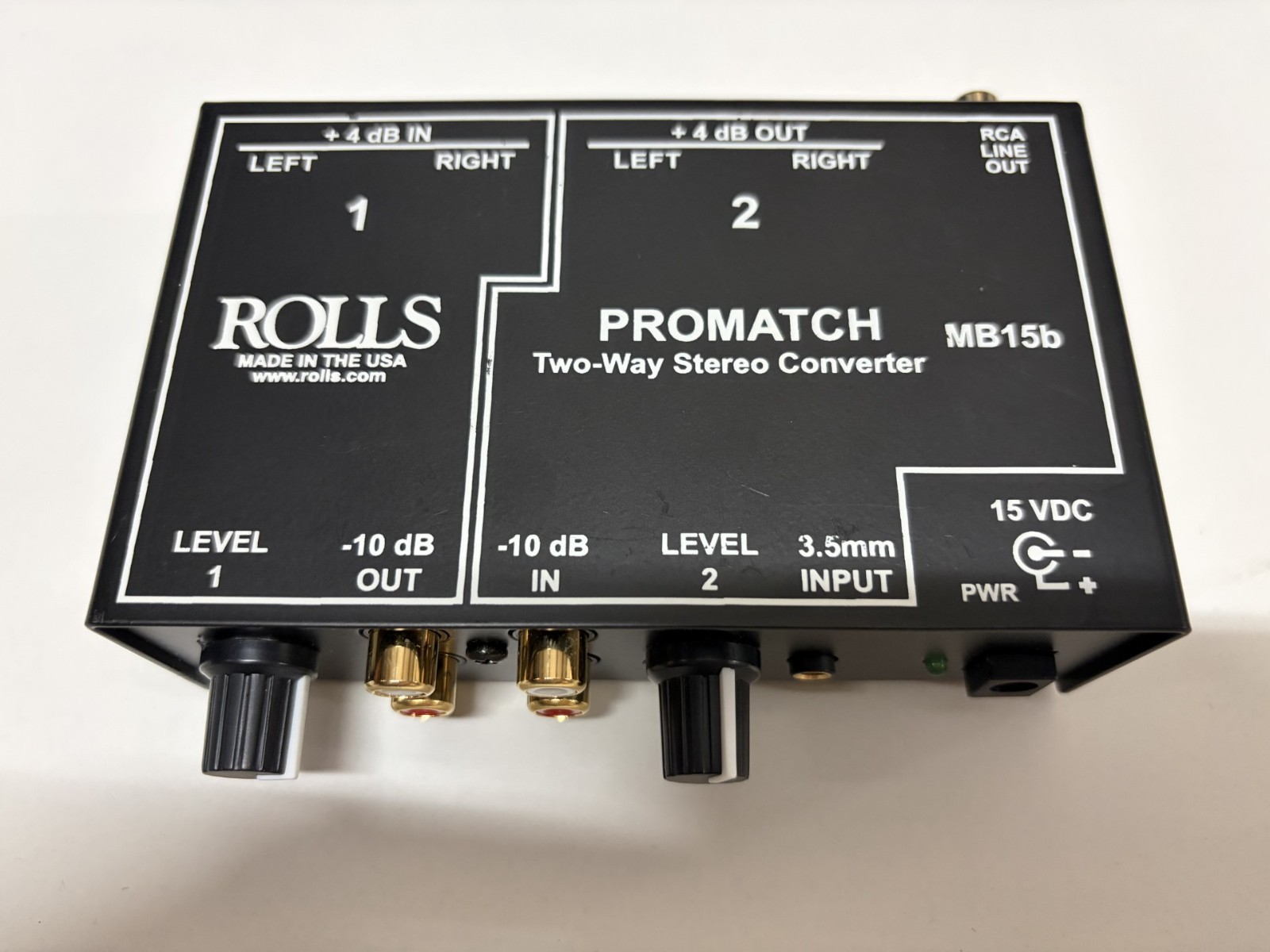 Open Box Rolls MB15b ProMatch Balanced/Unbalanced Converter 3.5mm/RCA/XLR