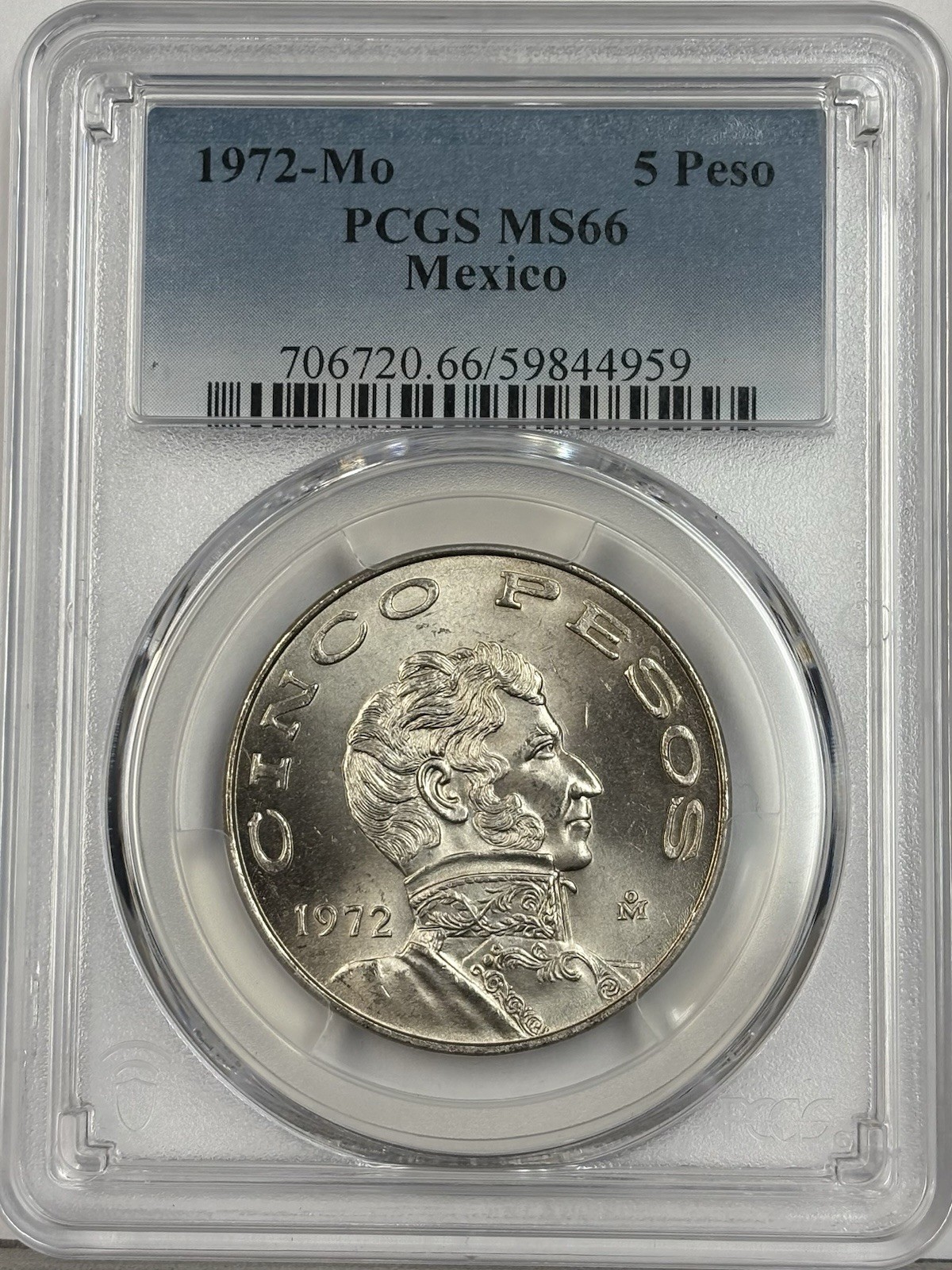 1972-Mo Mexico 5 Pesos PCGS MS66