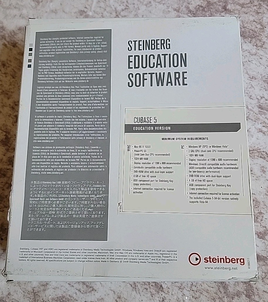 Steinberg CUBASE 5 Education Version Advanced Music Production System**ReadDis**