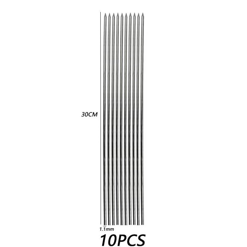 10/20Pcs Stainless Steel Barbecue Skewer Reusable BBQ Skewers Kebab Iron Stick f