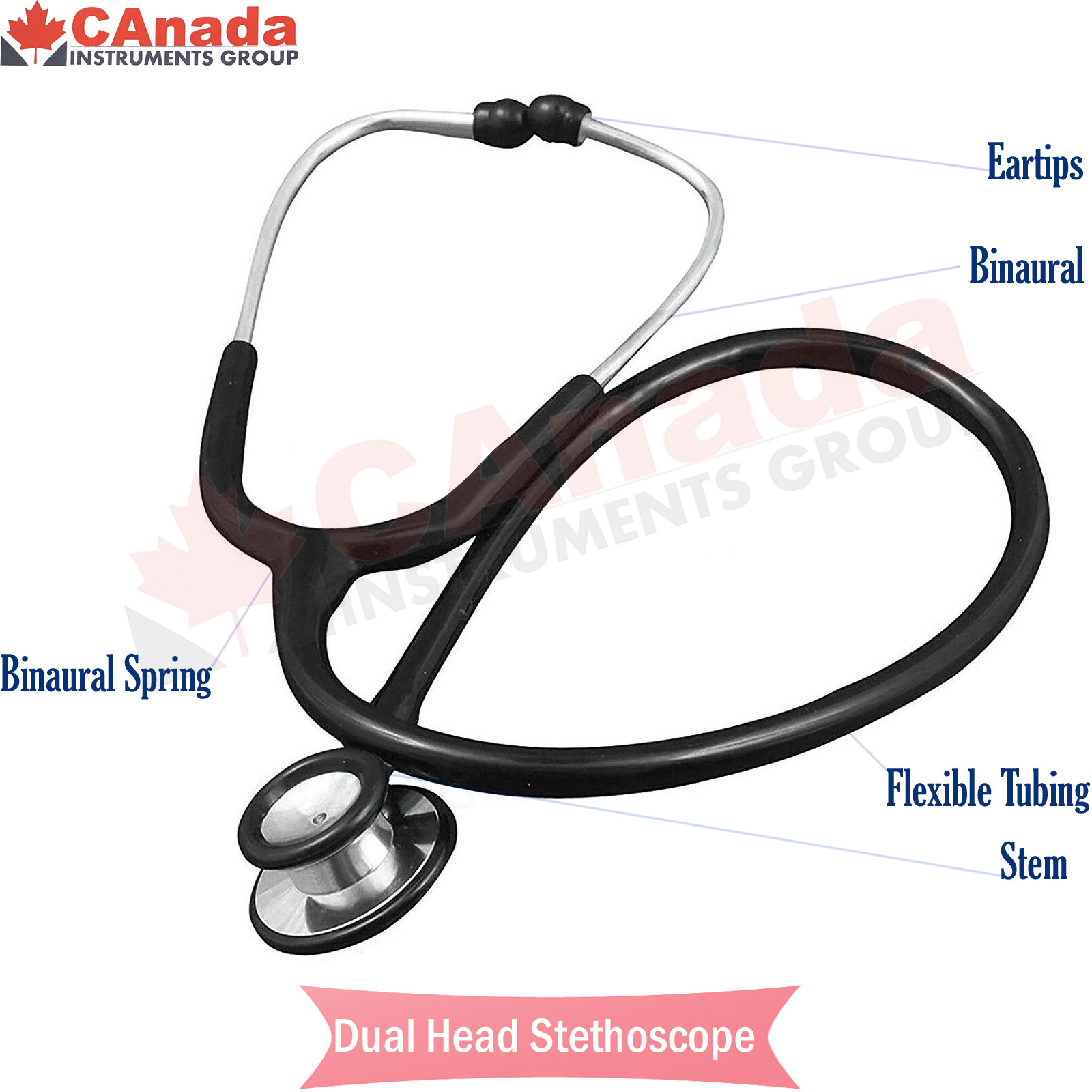 Pro Dual Head EMT Stethoscope Doctor Nurse Vet Medical Student Health Black
