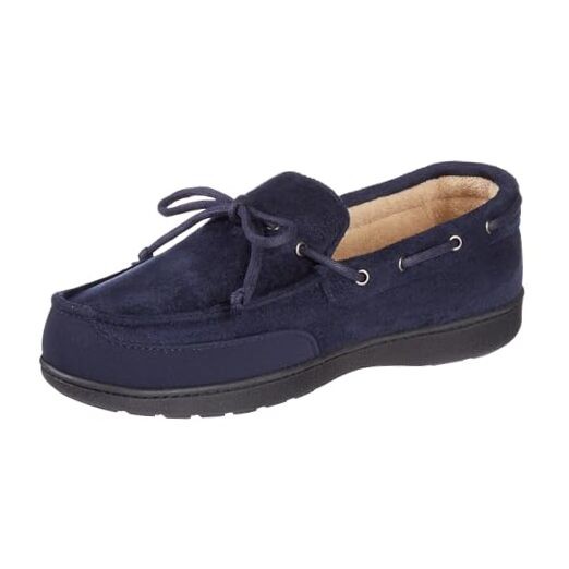 mens Indoor/Outdoor Water Repellent Boater Moccasins and Clogs 13-14 Navy Blue