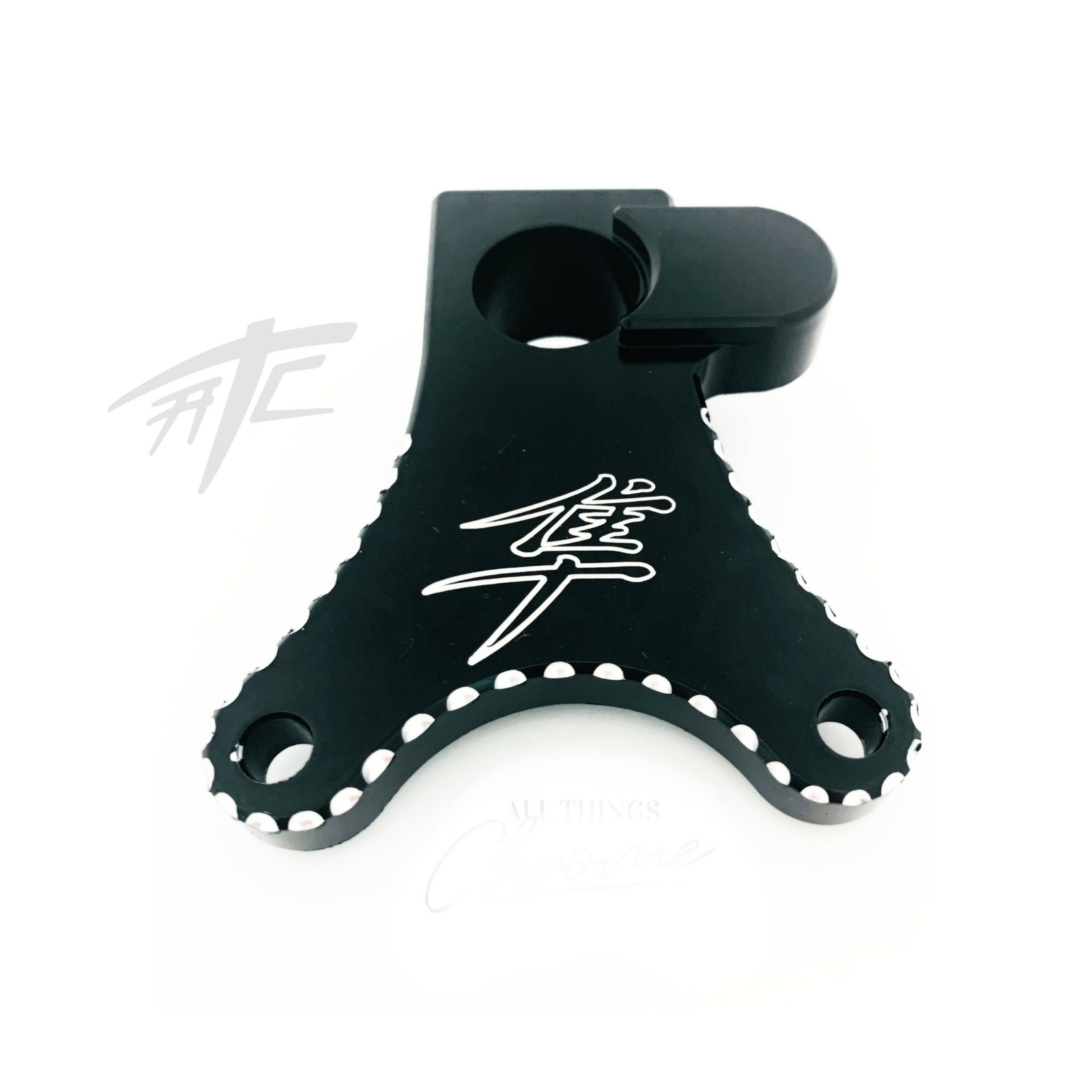 HAYABUSA KANJI ENGRAVED BLACK CONTRAST BRAKE HANGER 99-07 SUZUKI HAYABUSA