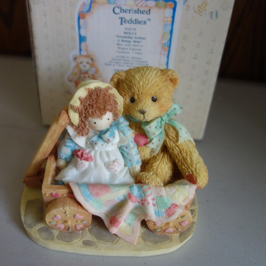 Cherished Teddies " MOLLY " 910759 1992 “Friendship Softens A Bumpy Ride "