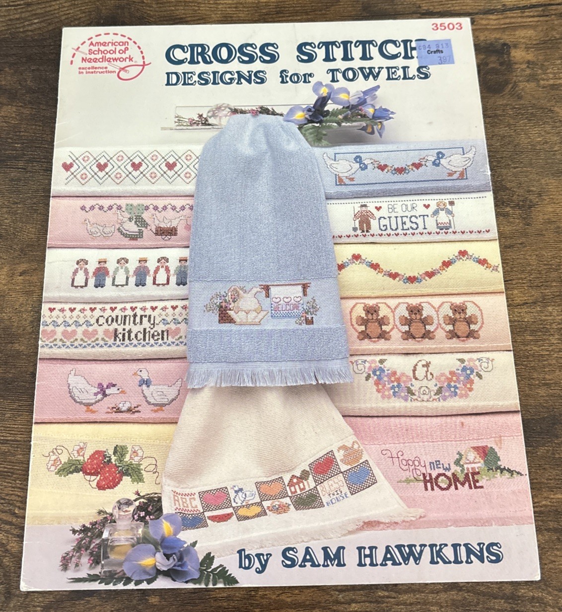 American School of Needlework Cross Stitch Pattern 3503 Designs for Towels 1987