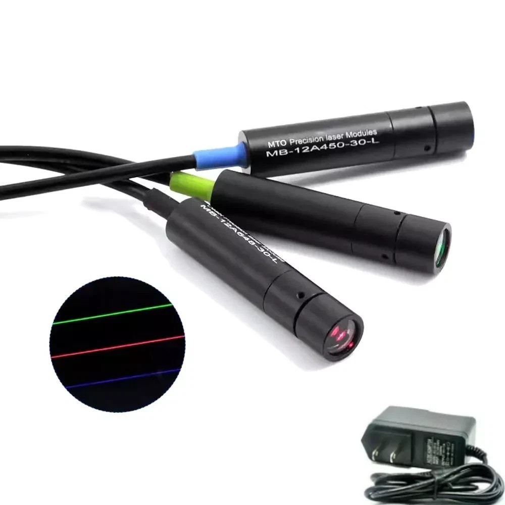 405nm 30mW Powell Lens 30° Violet/Blue Line Laser Diode Module 5V Adapter