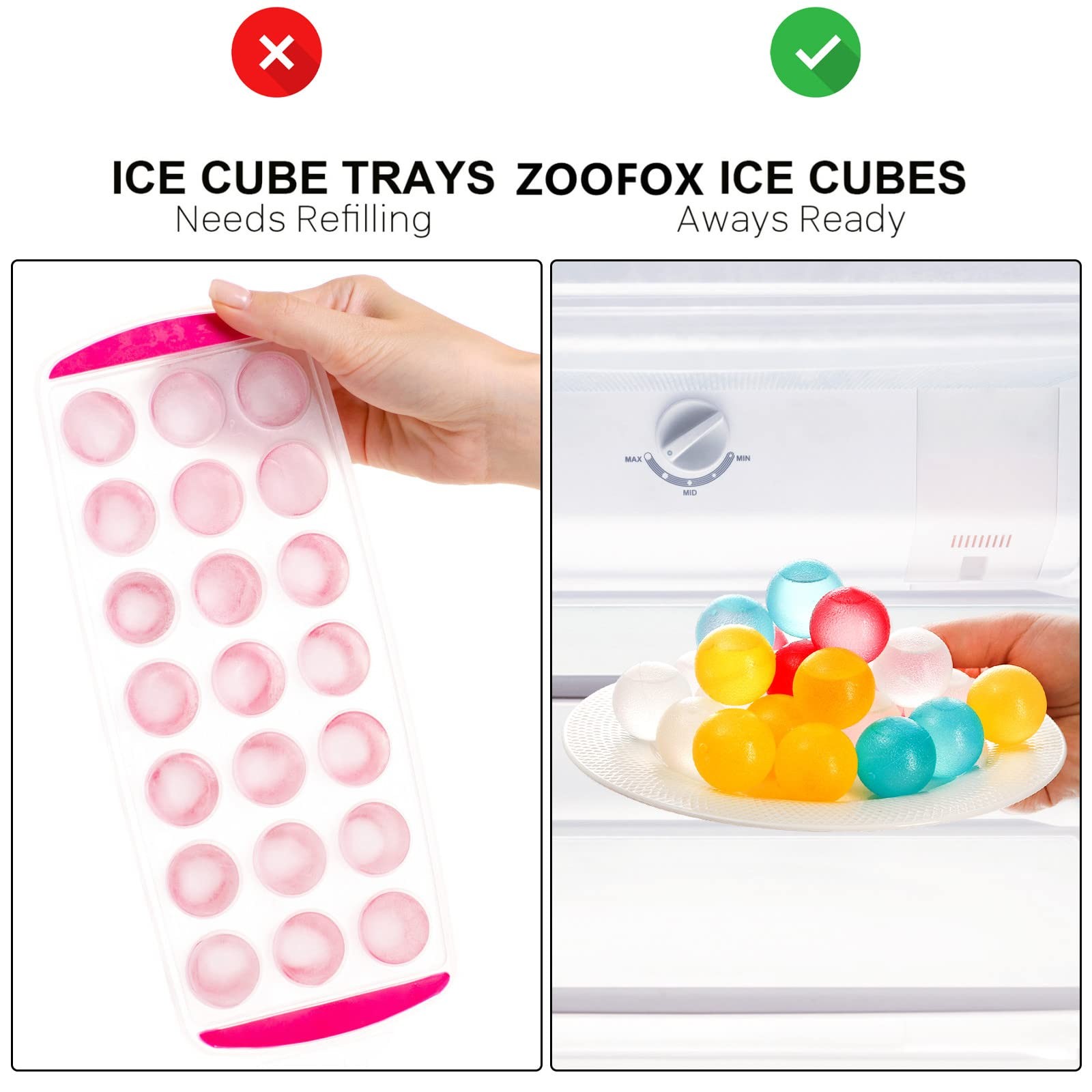 200 Pack Reusable Ice Cubes for Drinks, Colored Plastic, Round for Cocktails,...