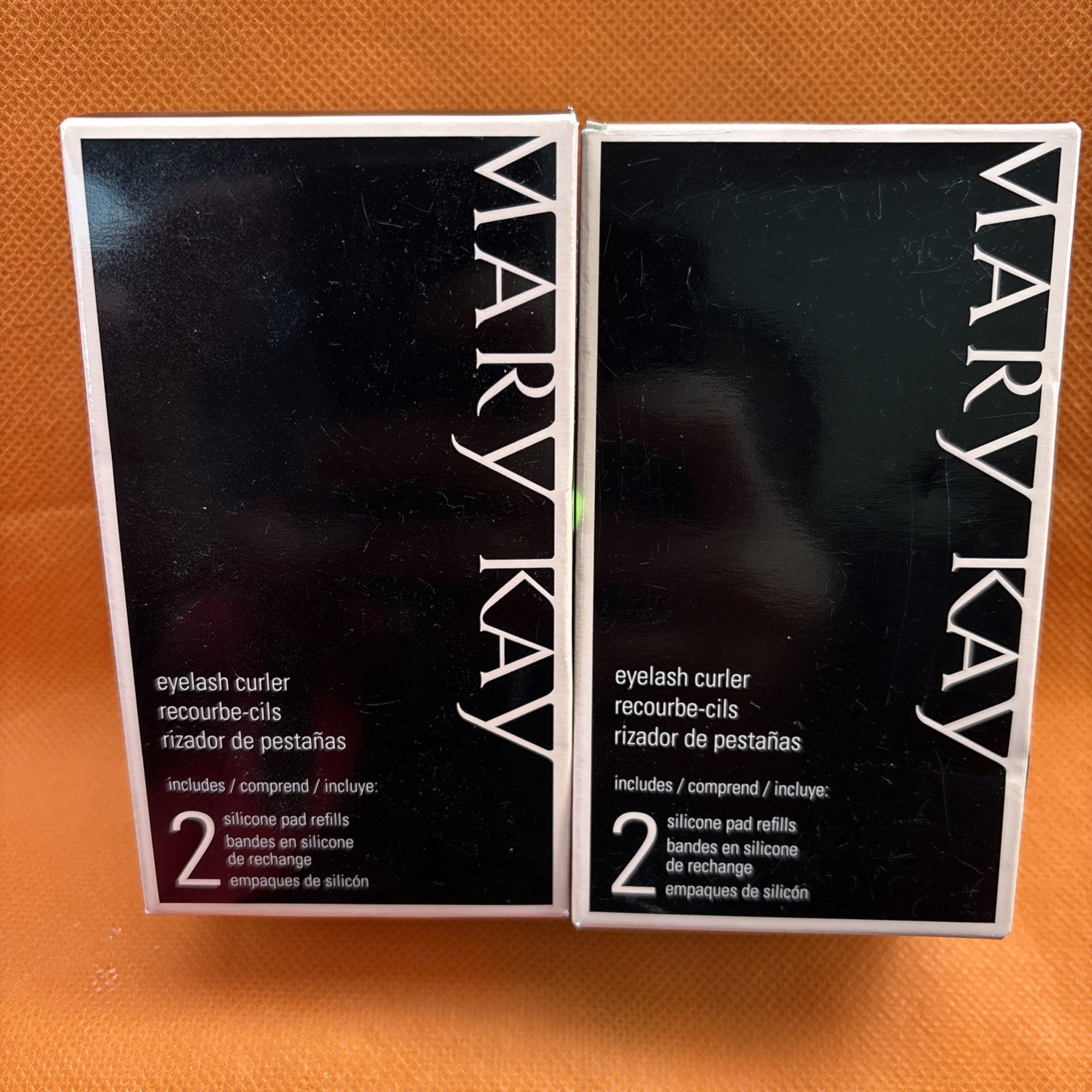 LOT OF 2 - Mary Kay EYELASH CURLER w/ 2 Silicone Refill Pads NIB Eye Lash Lmt Ed