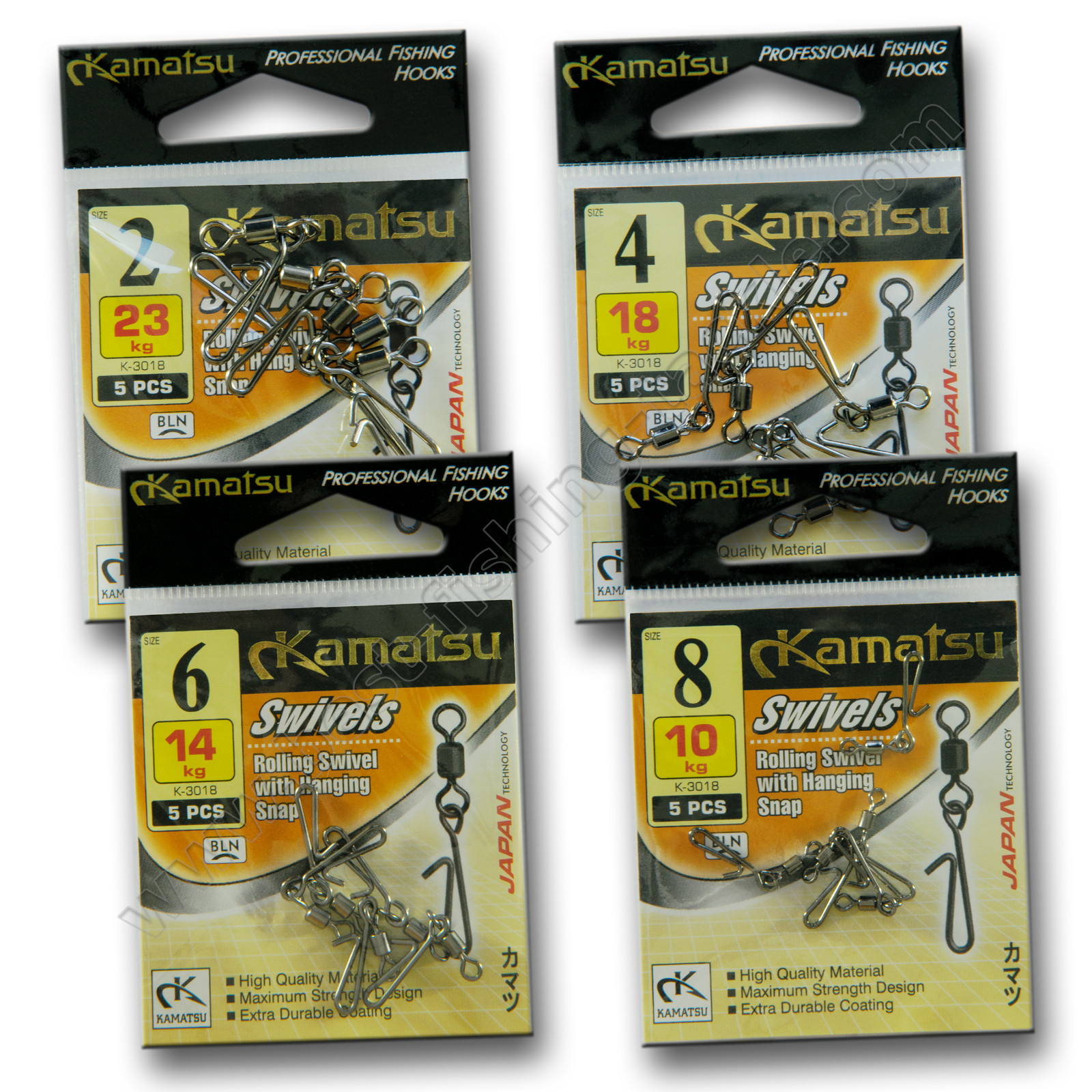 Rolling Swivel With Hanging Snap Sea Fishing Tackle Links Pike Carp Trout
