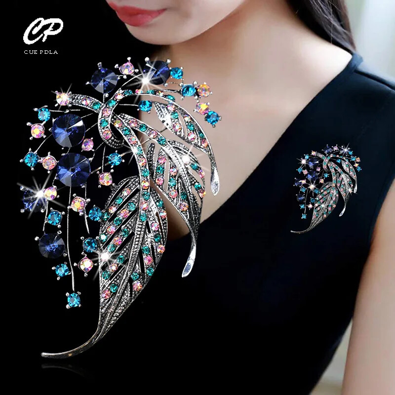 Colorful Hollow Leaf Brooch Coat Pin Clothing Accessories