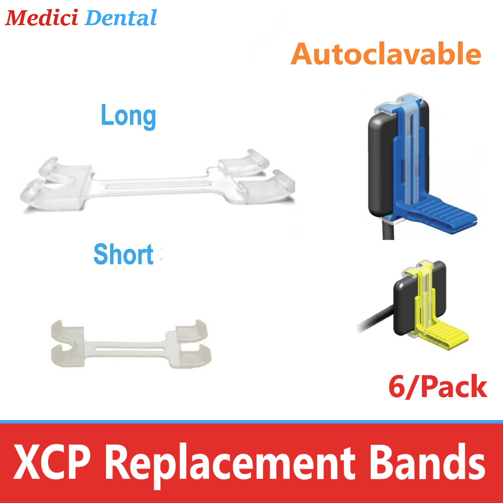 XCP-DS Fit Rinn Band Sensor Holder Silicone Replacement Bands Short Long Mix 6Pk
