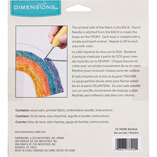 Dimensions 72-76200 Rainbow Punch Needle 8 inches diameter,