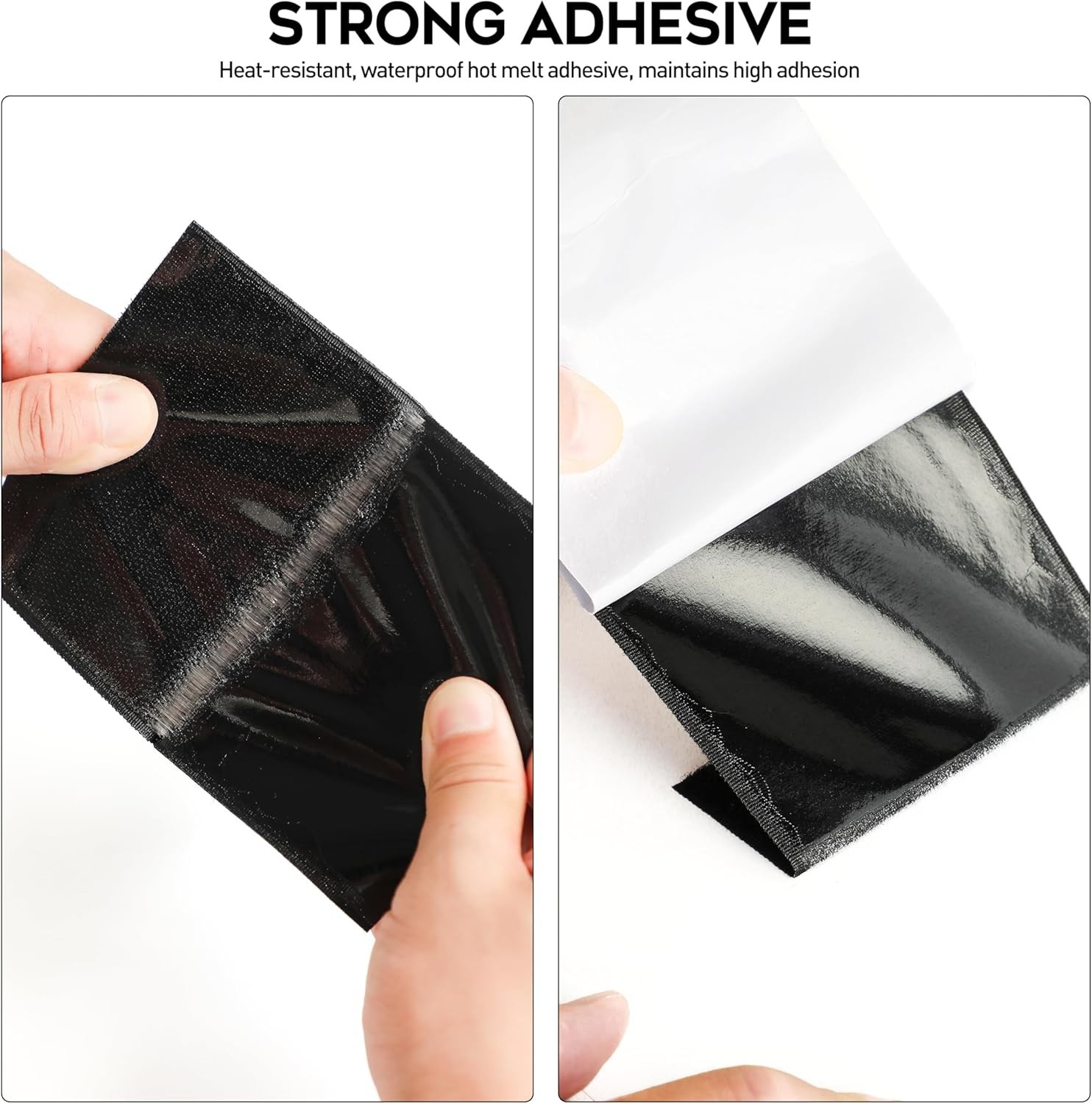 **4.4" x 7FT Heavy Duty Adhesive Hook & Loop Tape Sticky Back Black**