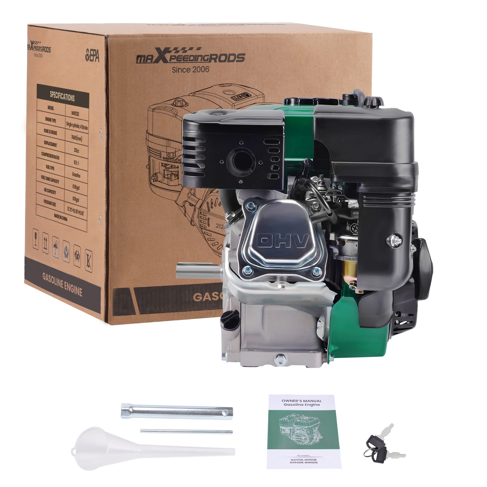 Gasoline Engine Motor OHV 7HP 212cc Electric Start Compressor Lawn Mowers