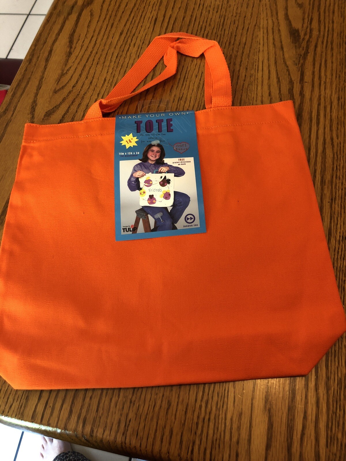 14” Make Your Own Orange Tote NEW