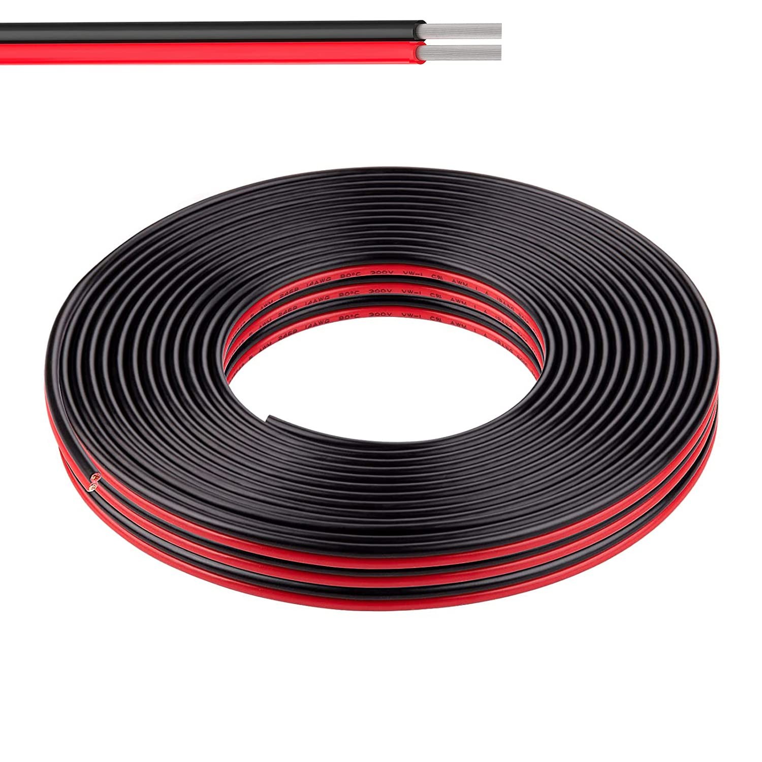 26 Gauge Wire (26 AWG) - 32 Foot 2 Pins Tinned Pure Copper 26AWG 32FT, Red
