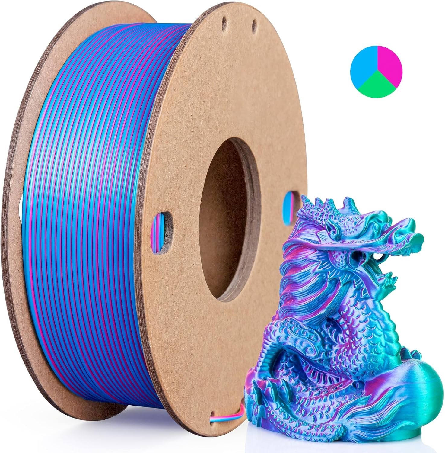 Silk PLA 3D Printer Filament Triple Color Silk PLA Filament 1.75mm 3D Printing F