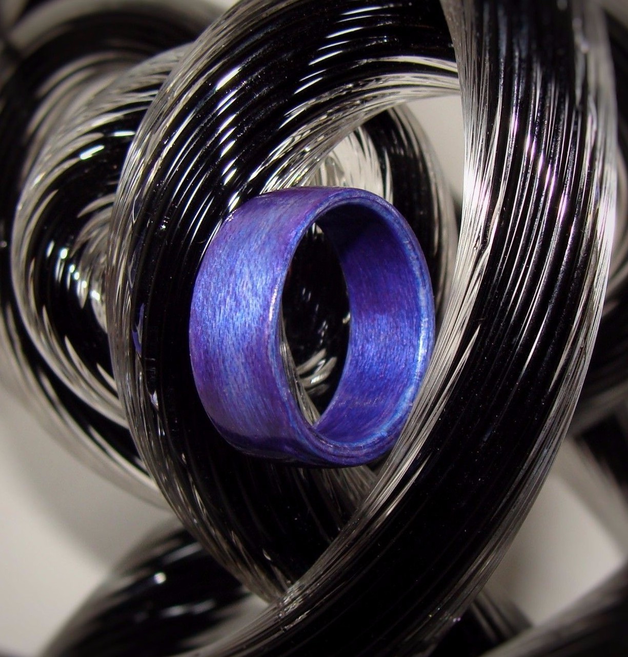 Dark Blue Dyed Birch Wood Ring ~ Bentwood Ring ~ Handmade To Order ~ Unisex