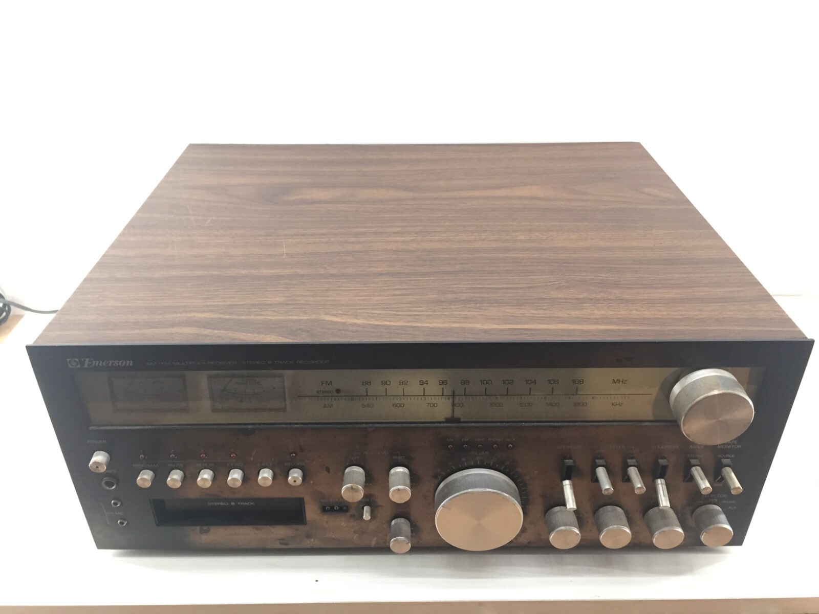 EMERSON 4000R VINTAGE STEREO WITH BUILT IN 8 TRACK ~ Tested/Works!