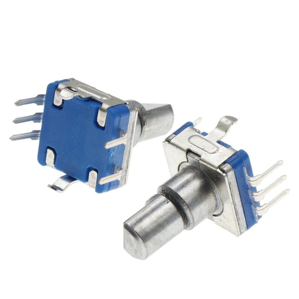 5pcs Rotary Encoder Push Button Handle Long Switches 20P 360° Ec11 5pin 12.5mm