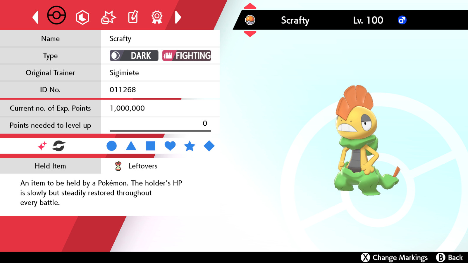 ✨ 6IV SHINY SCRAFTY ✨ EV'D FAST 🚀BATTLE READY 🚀 POKEMON SWORD & SHIELD SWSH