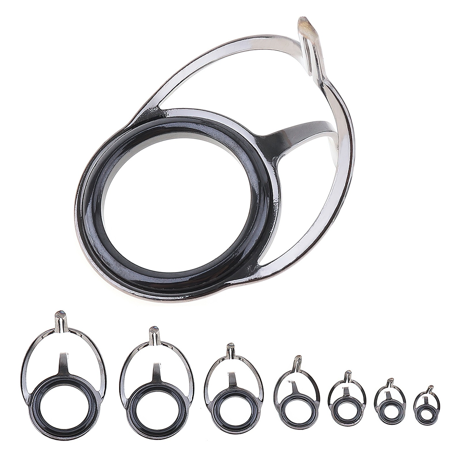 8 Pcs Fishing Rod Guide Oval Fishing Rod Eyes Guides Line Rings Pole Repair Kit