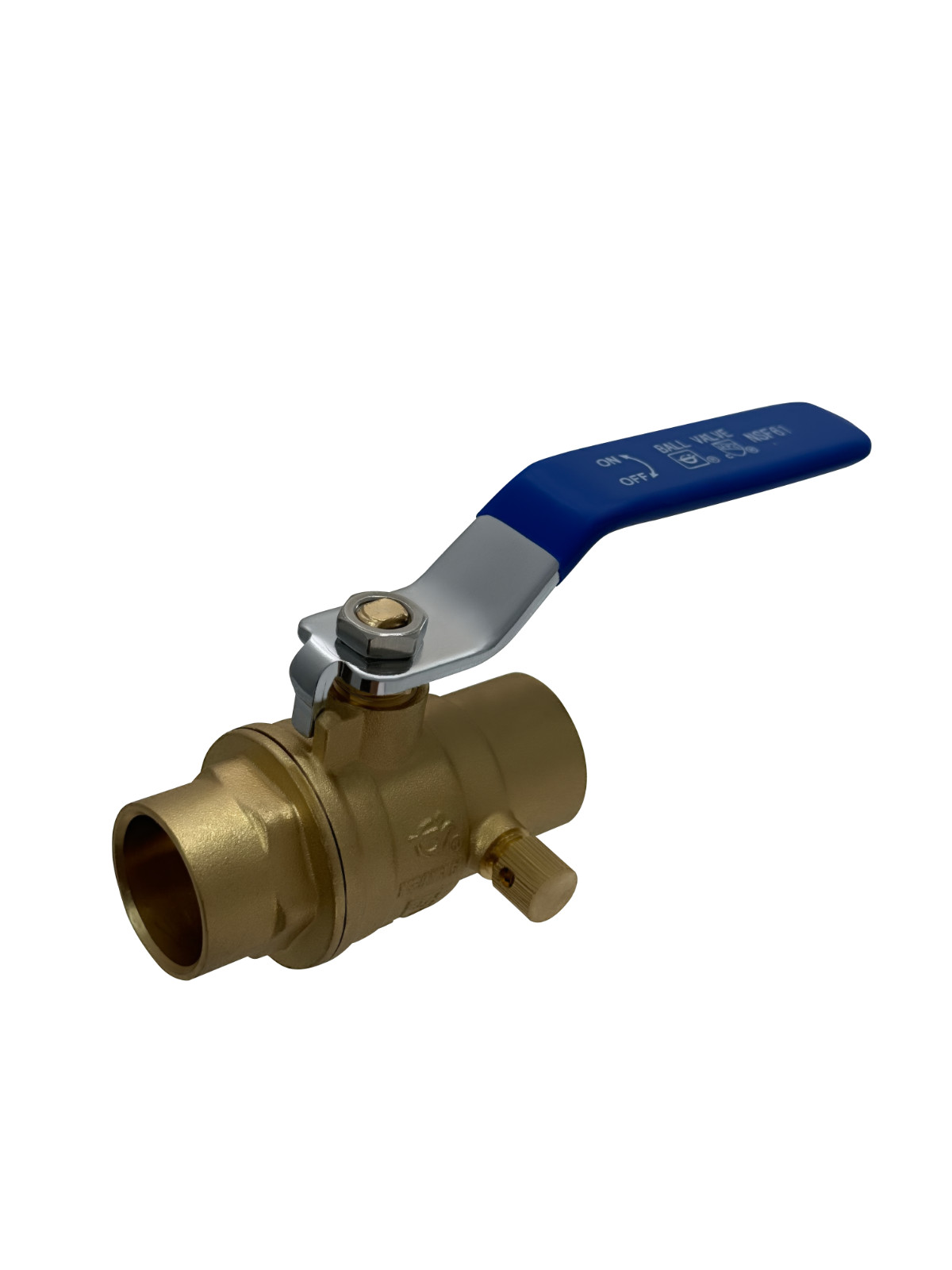 1 Pack XFITTING 3/4" Sweat Ball Valve w. Drain & Cap , 600 WOG , Lead Free Brass