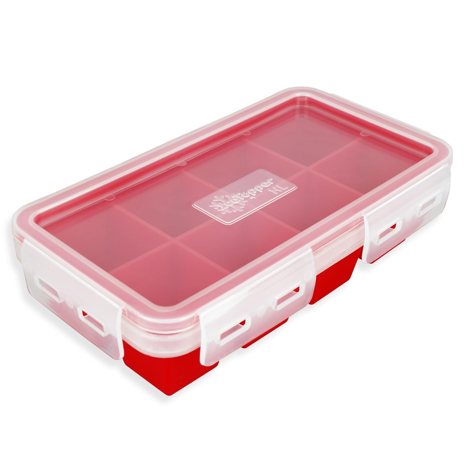 IceTopper Ice Cube Tray with 2 Attached Lids - Easy Release Ice Cube Molds, 1...