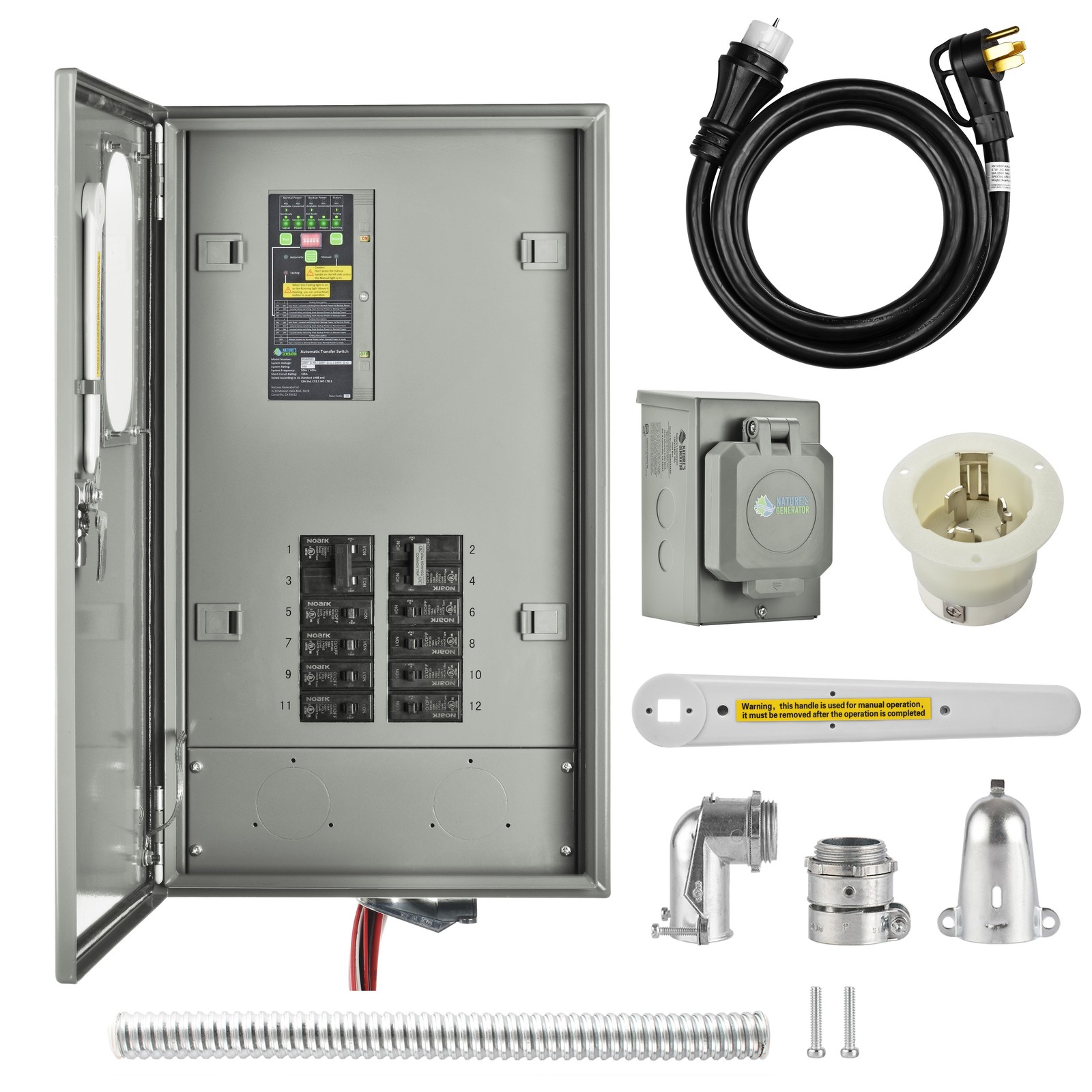 Nature's Generator Pre-Wired 120V/240V 50A 12 Circuits Automatic Transfer Switch