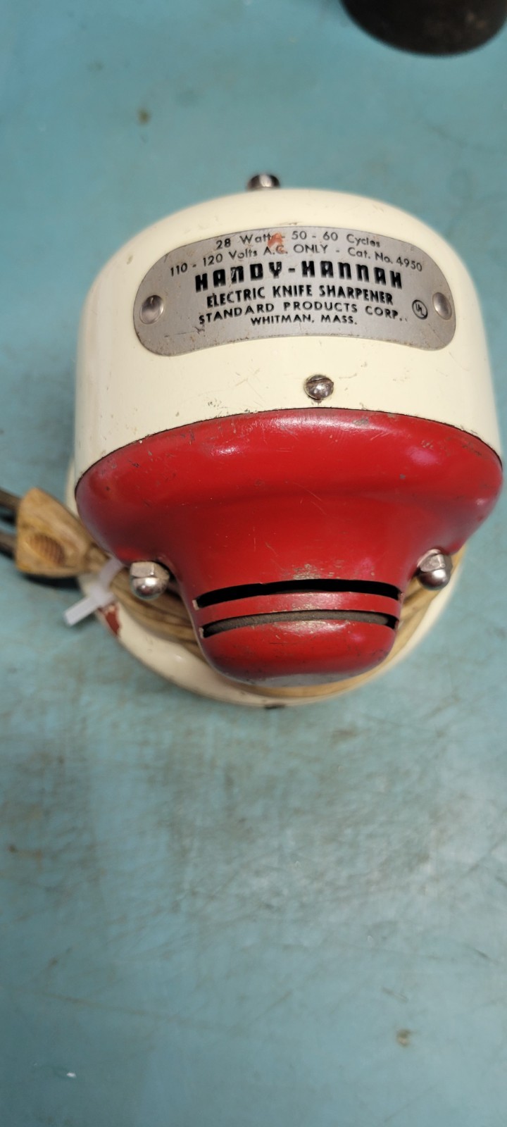 1950's Handy-Hannah Knife Sharpener  By Standard Products Corp. Whitman Mass