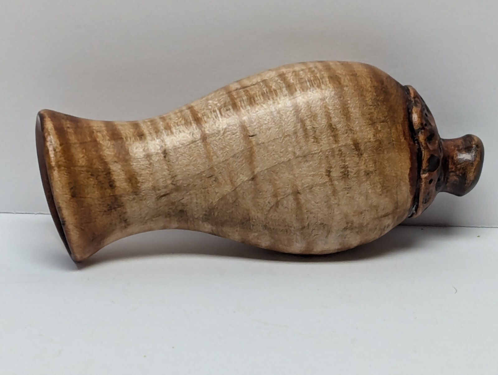 Beautiful Hand Carved Black Powder Measure by Folk Artist Terry Methe 4.5" x 2"