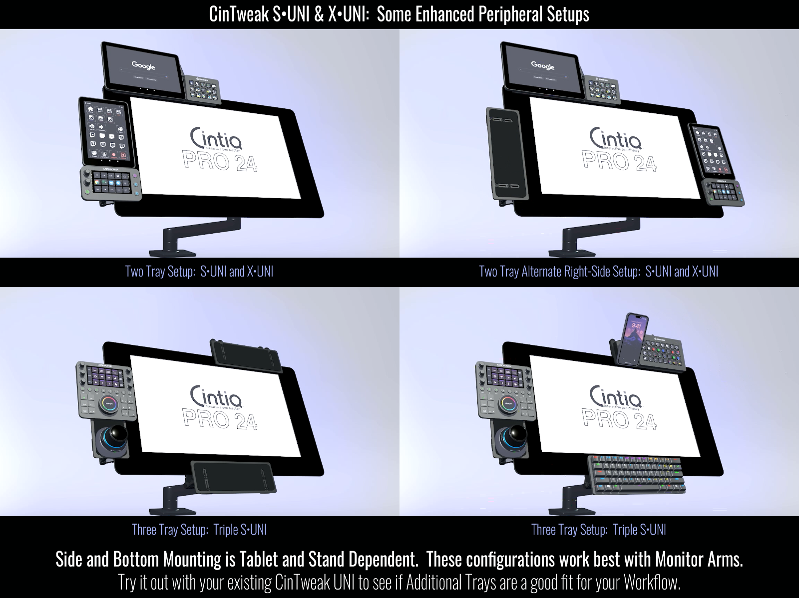 CinTweak X-UNI - Extended Keyboard Tray for Interactive Pen Displays