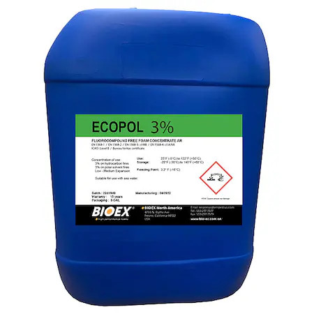 Bio-Ex F05.12.0515 Firefighting Foam, Fluorine-Free, Concentrated, 5 Gal Pail