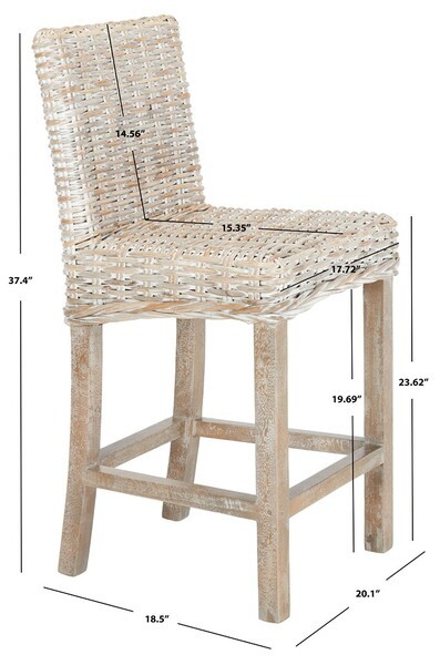 Safavieh TOBIE RATTAN COUNTER STOOL, Reduced Price 2172784141 BST6501B