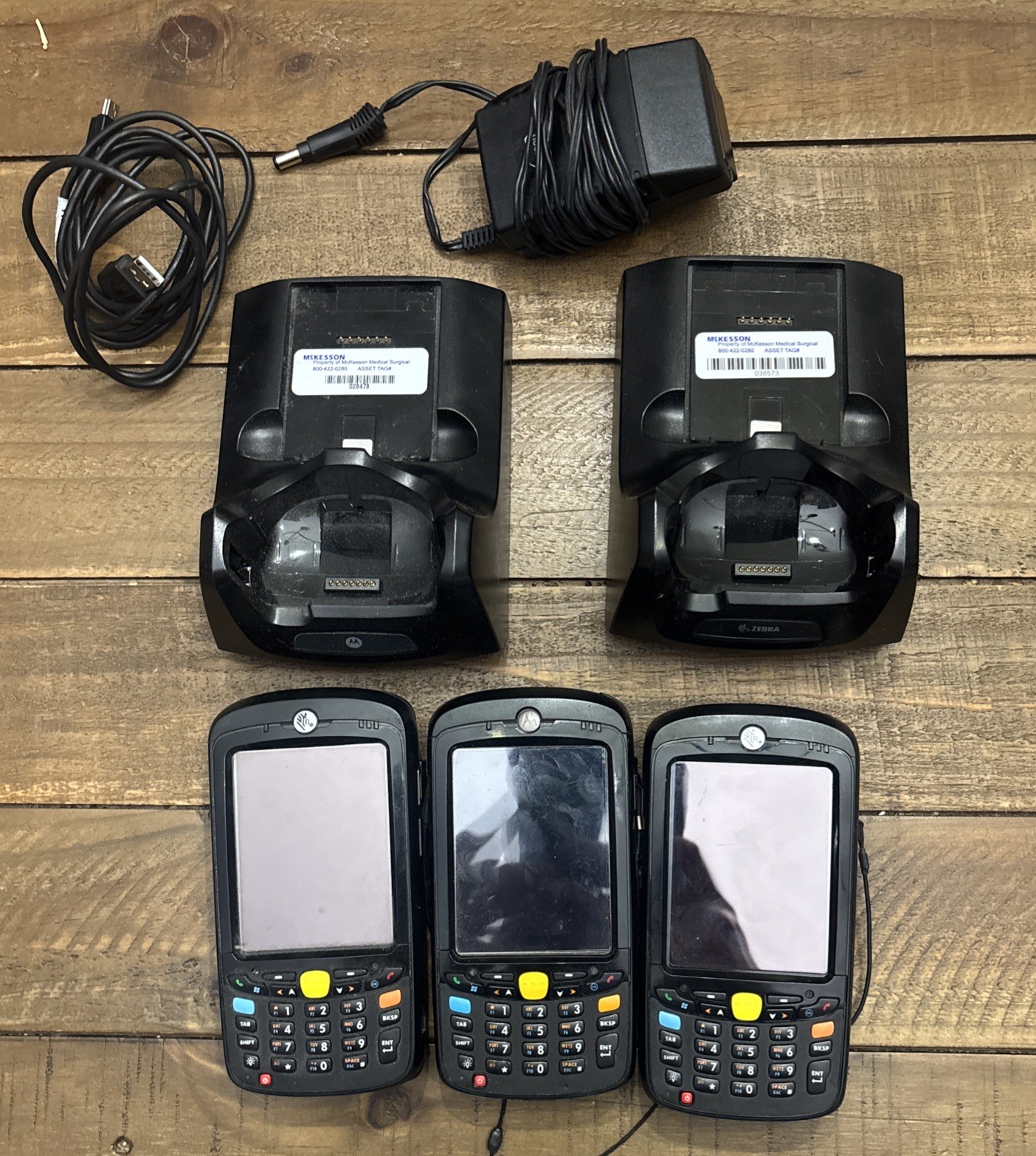 Motorola MC55A0 + 2 Zebra Barcode Scanners Lot w/ Chargers - AS-IS Parts/Repair