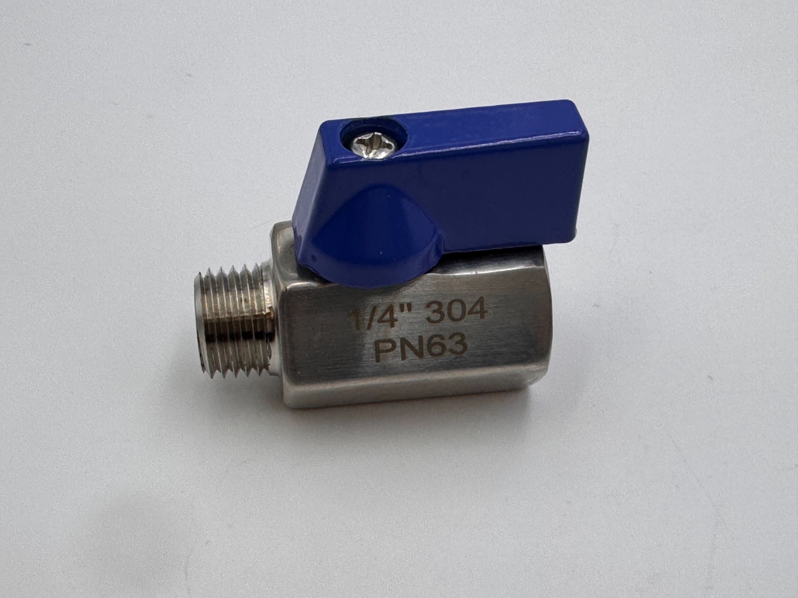 Stainless Steel Mini Ball Valve Shut-Off Valve W/ 1/4" NPT Female & Male Thread