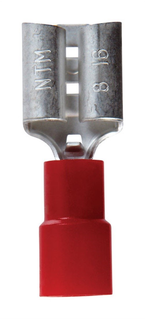 Jandorf 60947 Red Copper Vinyl-Insulated Female Disconnect Terminal 22 to 18 AWG