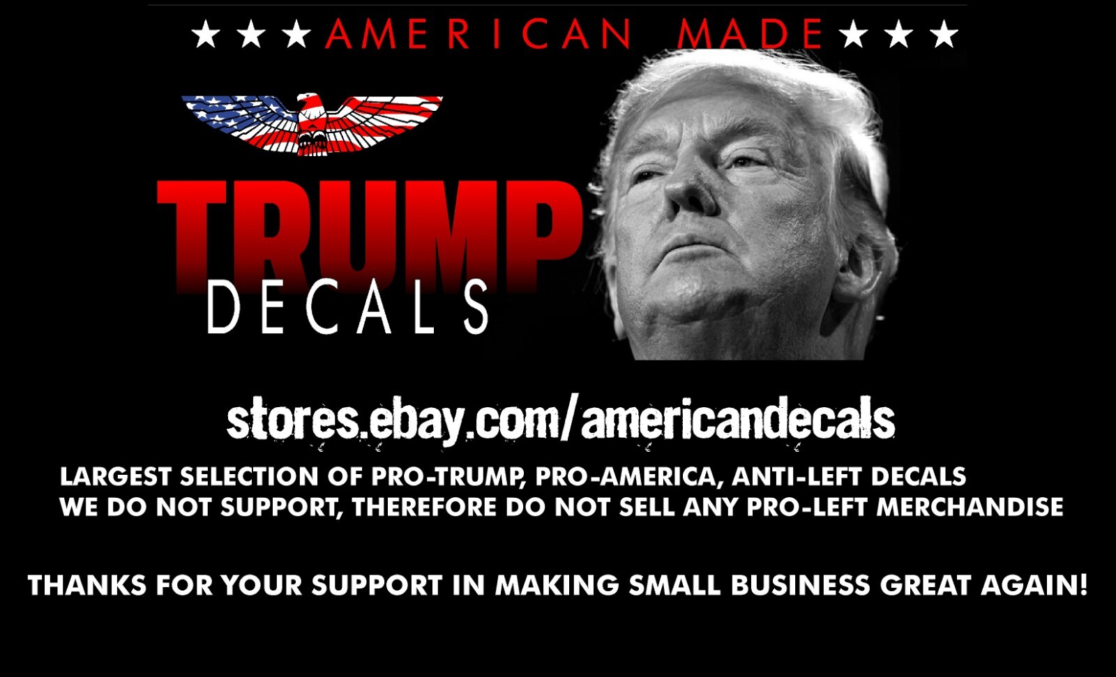 TRUMP STICKER LAW & ORDER GUNS 2024 DECAL POLITICAL ELECTION WINDOW BUMPER