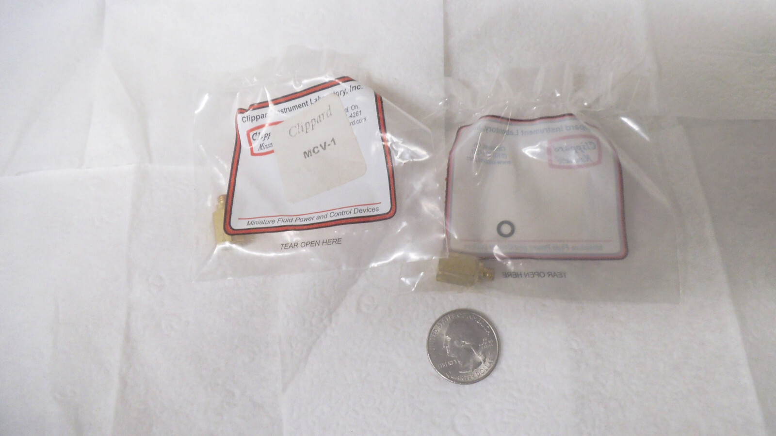 Lot of 2 pieces Clippard MCV-1 Brass Inline check valves 10-32 thread