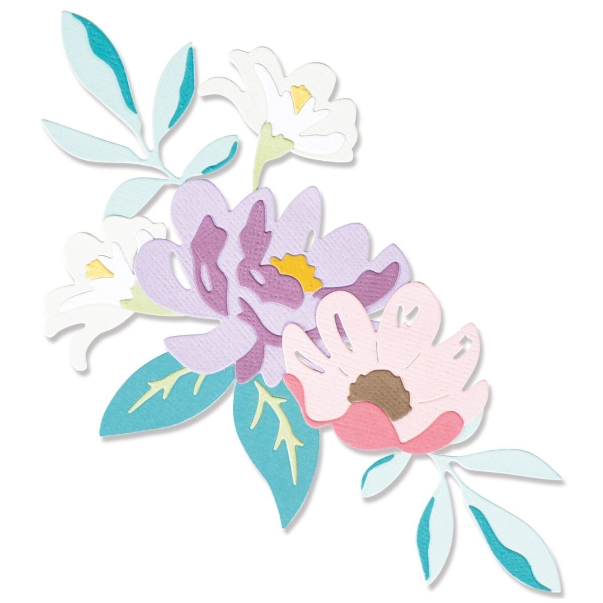 Universal Metal Die Cut Tool Sizzix Thinlits Layered Summer Flowers 665981