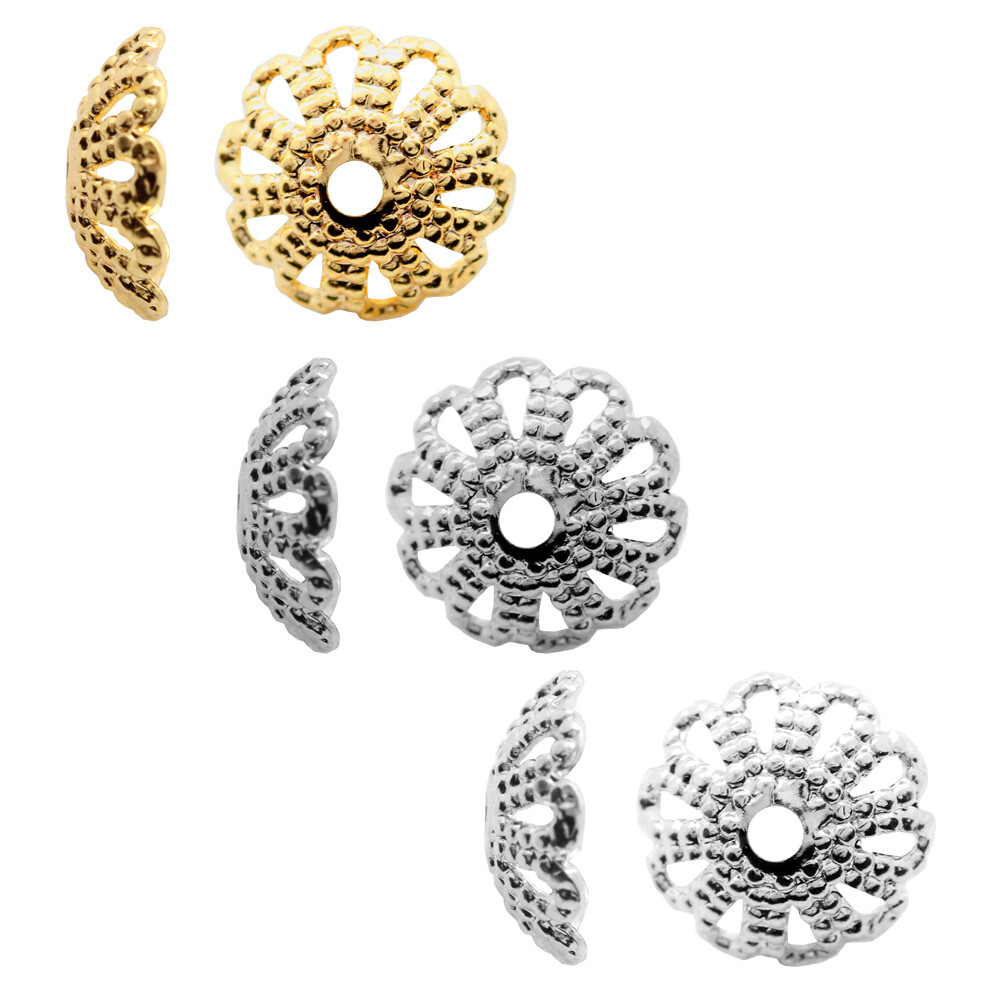 Brass Metal Bead Caps Jewelry Making Findings 7mm Size