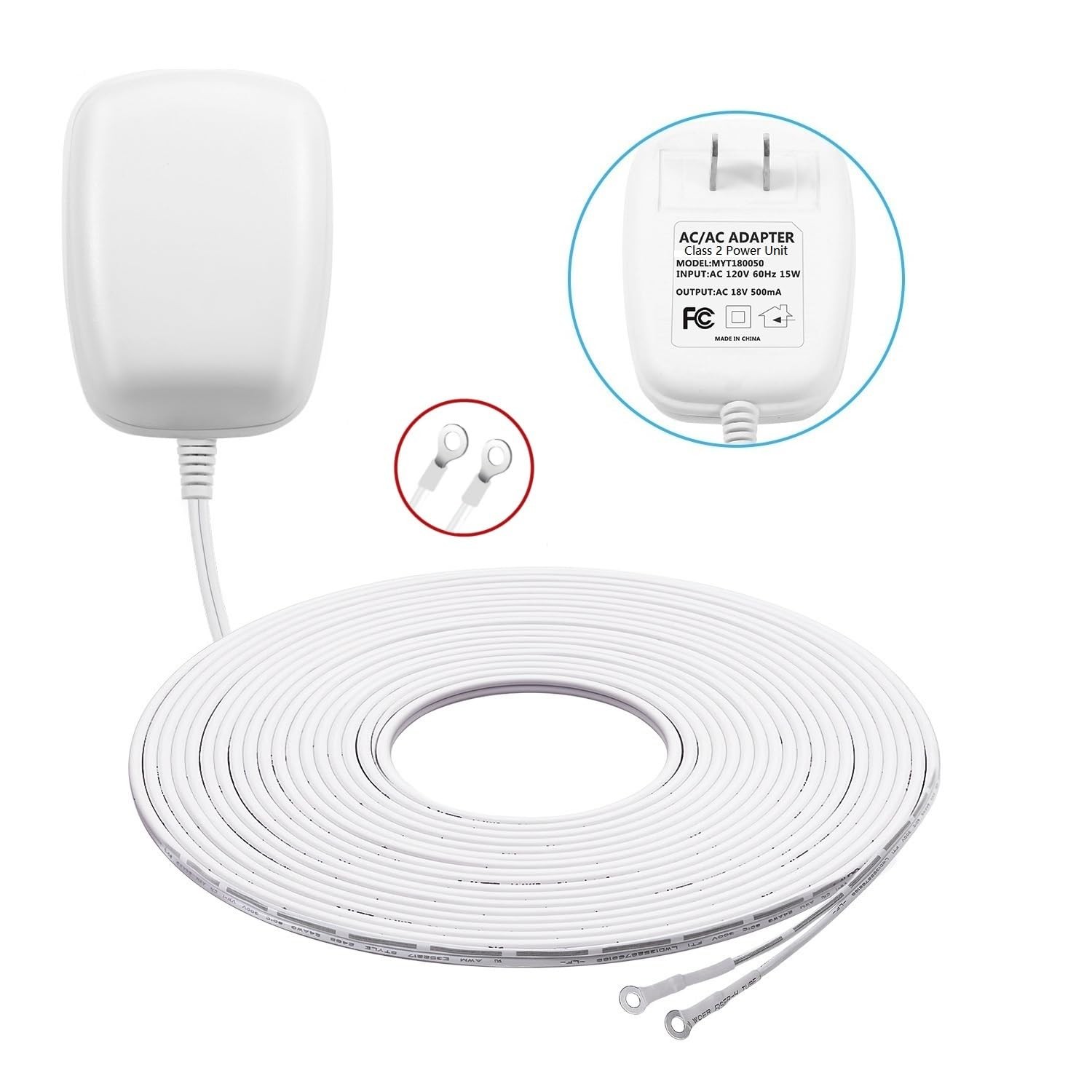 Video doorbell Hardwired Power Transformer, 18V500MA White