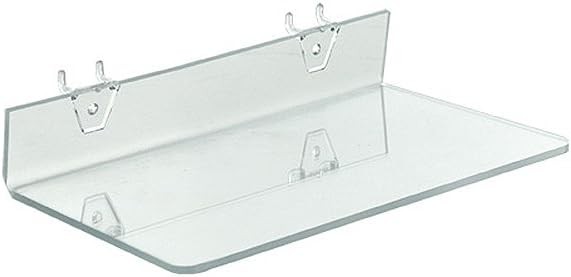 556099 Clear Acrylic Shelf Pegboard/Slatwall 4 Pack 13.5" W x 6"D
