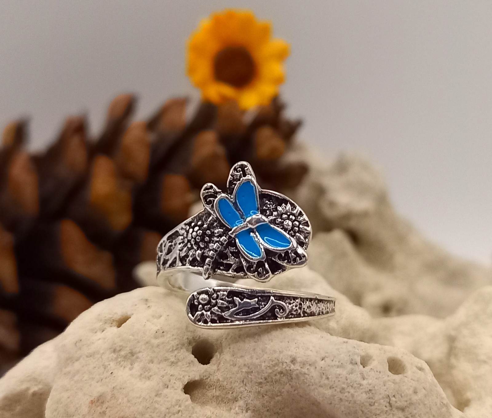 Spoon Ring Dragonfly Adjustable *READ DESCRIPTION *