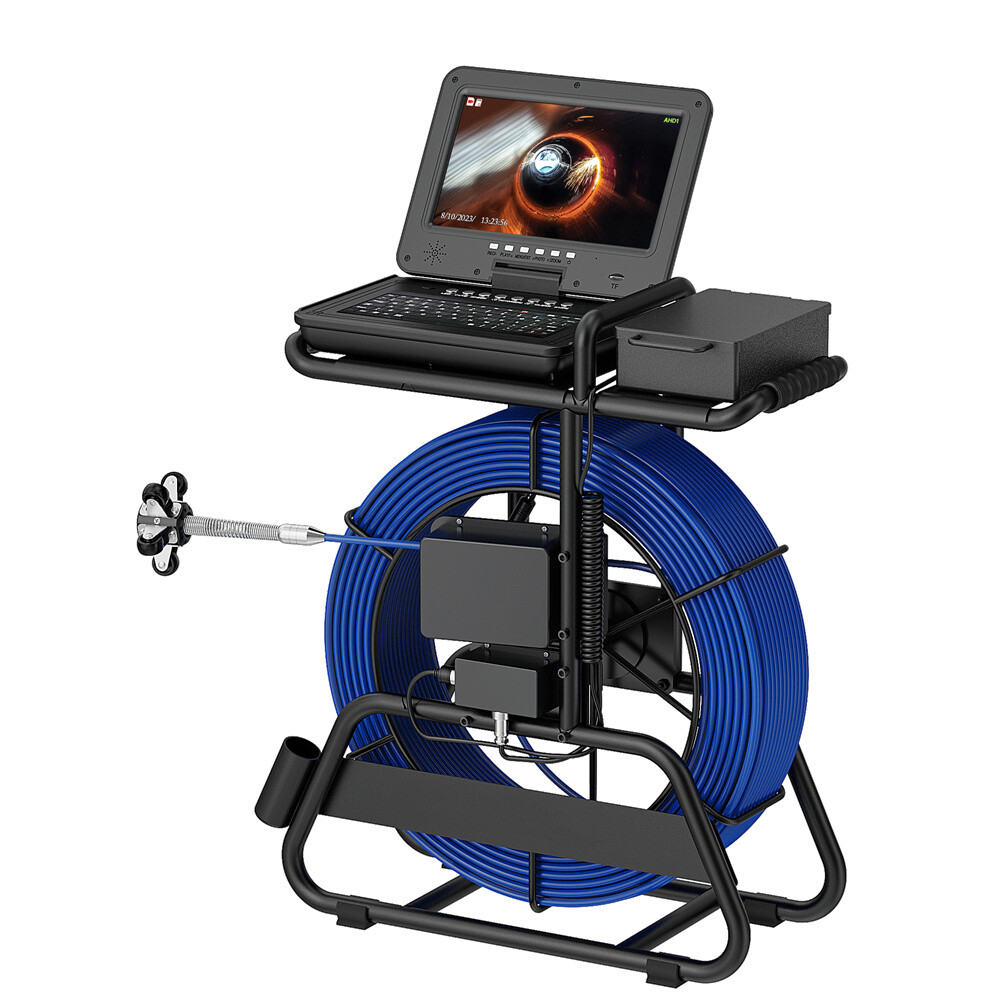 100m Sewer Pipe Inspection Camera 512hz Self-leveling Pipe Camera 10" Display