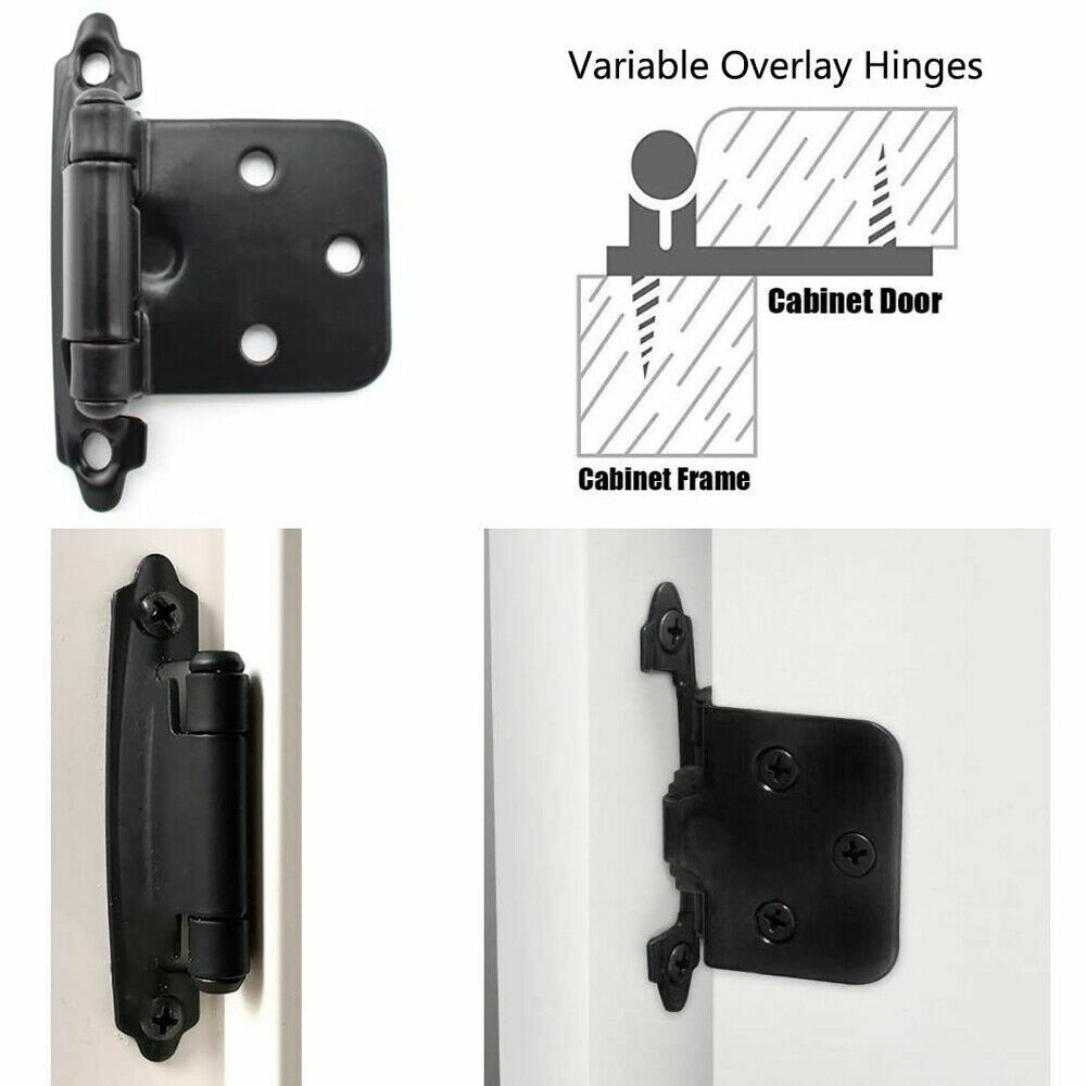 2/10/20/50/100pcs Kitchen Cabinet Self Closing Face Mount Cupboard Door Hinges