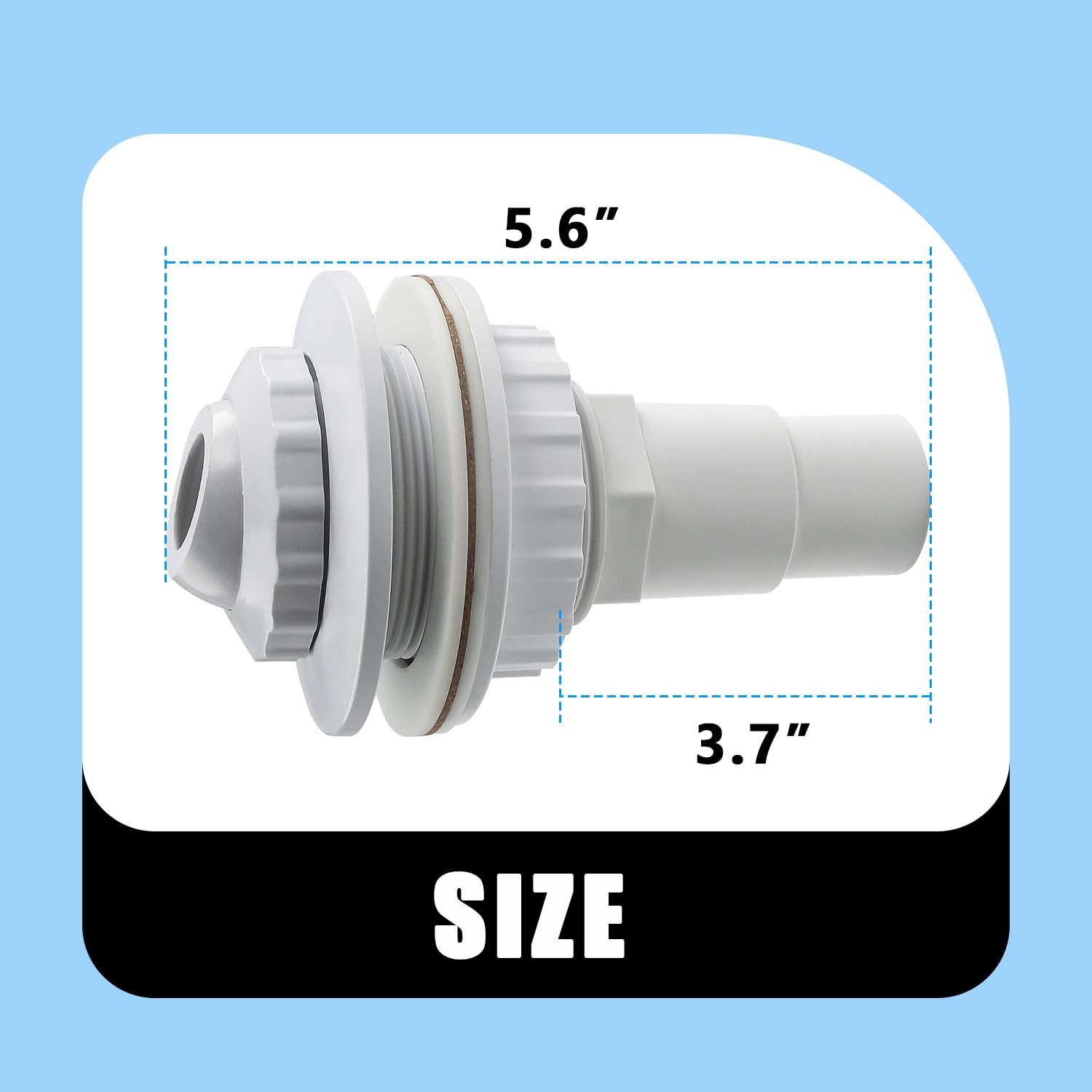 Tijicld SP1023 Above Ground Pool Complete Return Outlet Jet Fitting white